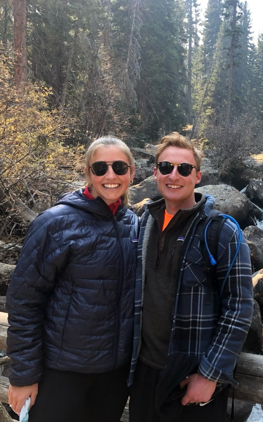 Max and his wife Olivia on a hike